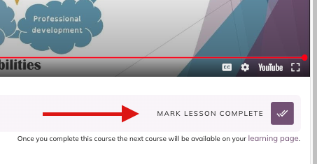 Mark Lesson Complete button